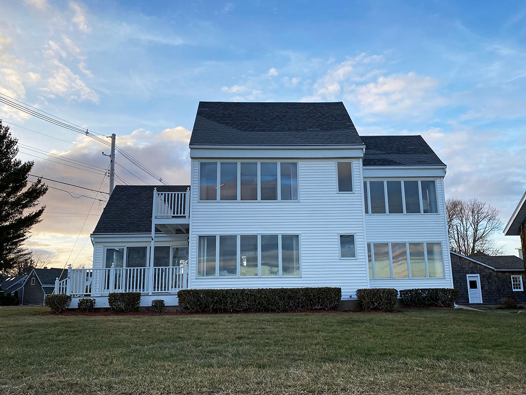 This newly updated 3 bedroom, 3 bath Groton Long Point summer rental features open living/dining/kitchen space. Enjoy open water view and outdoor deck.